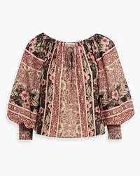 Alice + Olivia Alice Olivia - Alta floral-print cotton and silk-blend voile blouse - Black Black