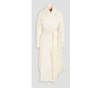 Genesis belted cotton, linen and silk-blend midi shirt dress - White
