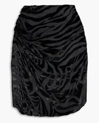 IRO Nizart ruched devoré-velvet mini skirt - Black Black