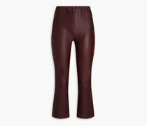 Lori cropped leather bootcut pants - Purple