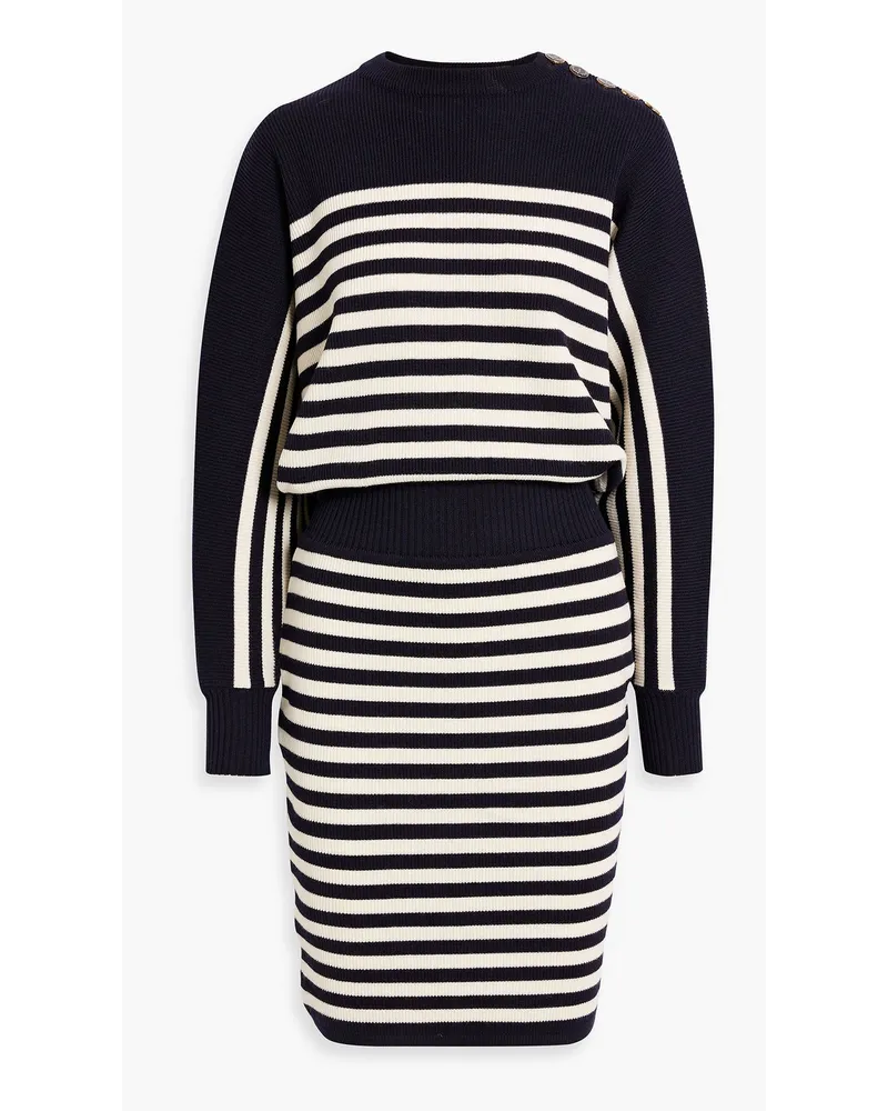 Alexandre Vauthier Striped ribbed wool dress - Blue Blue