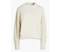 Striped cotton sweater - White