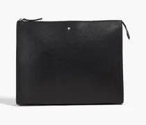 Sartorial Clutch textured-leather pouch - Black - OneSize