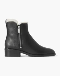 3.1 phillip lim Alexa shearling-lined textured-leather ankle boots - Black Black