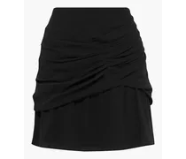 Lussac layered ruched crepe mini skirt - Black