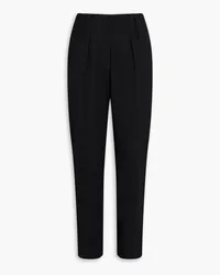 IRO Pleated wool-blend twill tapered pants - Black Black