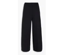 Cropped merino wool-blend wide-leg pants - Gray