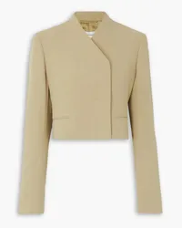 Ferragamo Cropped grain de poudre wool blazer - Neutral Neutral