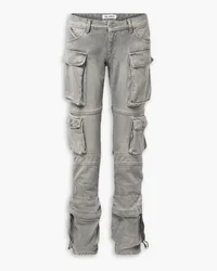 ATTICO Essie distressed low-rise straight-leg cargo jeans - Gray Gray