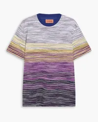 Missoni Striped cotton-jersey T-shirt - Purple Purple