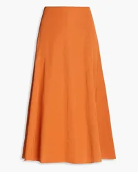 Vince Cotton-blend ottoman midi skirt - Brown Brown