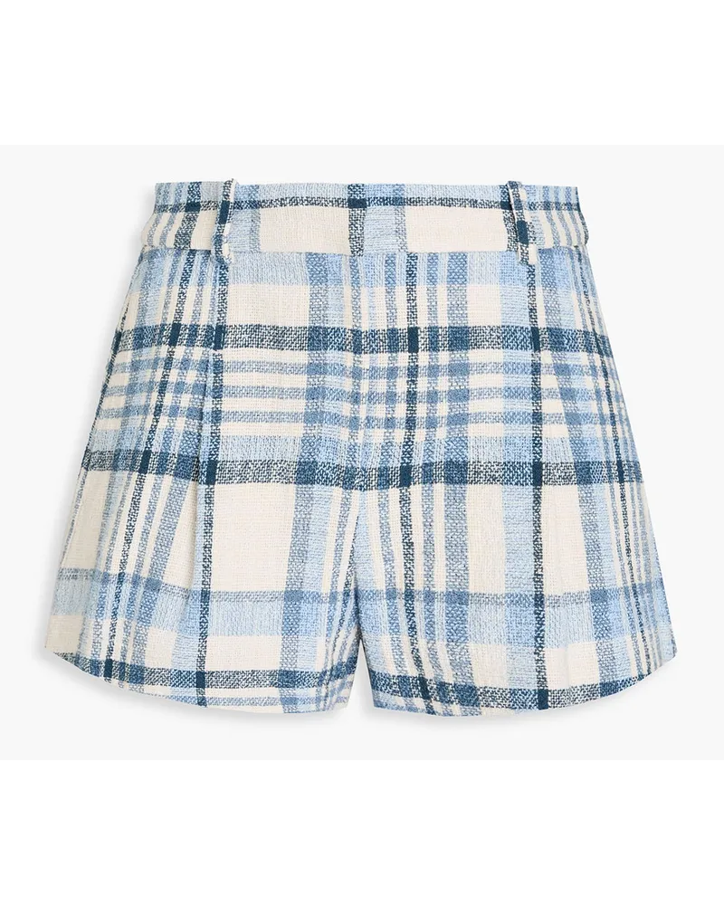 Derek Lam Checked cotton-blend tweed shorts - Blue Blue