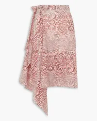 Stella McCartney Printed cotton wrap skirt - Red Red