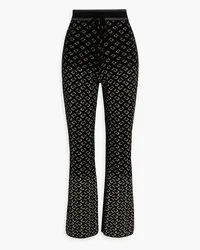 Diane von Furstenberg Verdi metallic jacquard-knit flared pants - Black Black