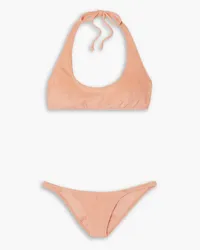 Lisa Marie Fernandez Amber cotton-blend terry bikini - Orange Orange