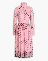 RED Valentino Polka-dot metallic crepon midi dress - Pink Pink