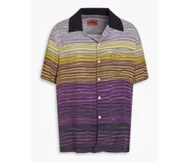 Printed crepe de chine shirt - Purple