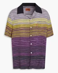 Missoni Printed crepe de chine shirt - Purple Purple