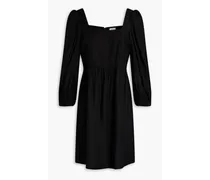 Palerme gathered slub woven mini dress - Black
