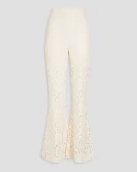 Zimmermann Cotton-blend corded lace flared pants - White White