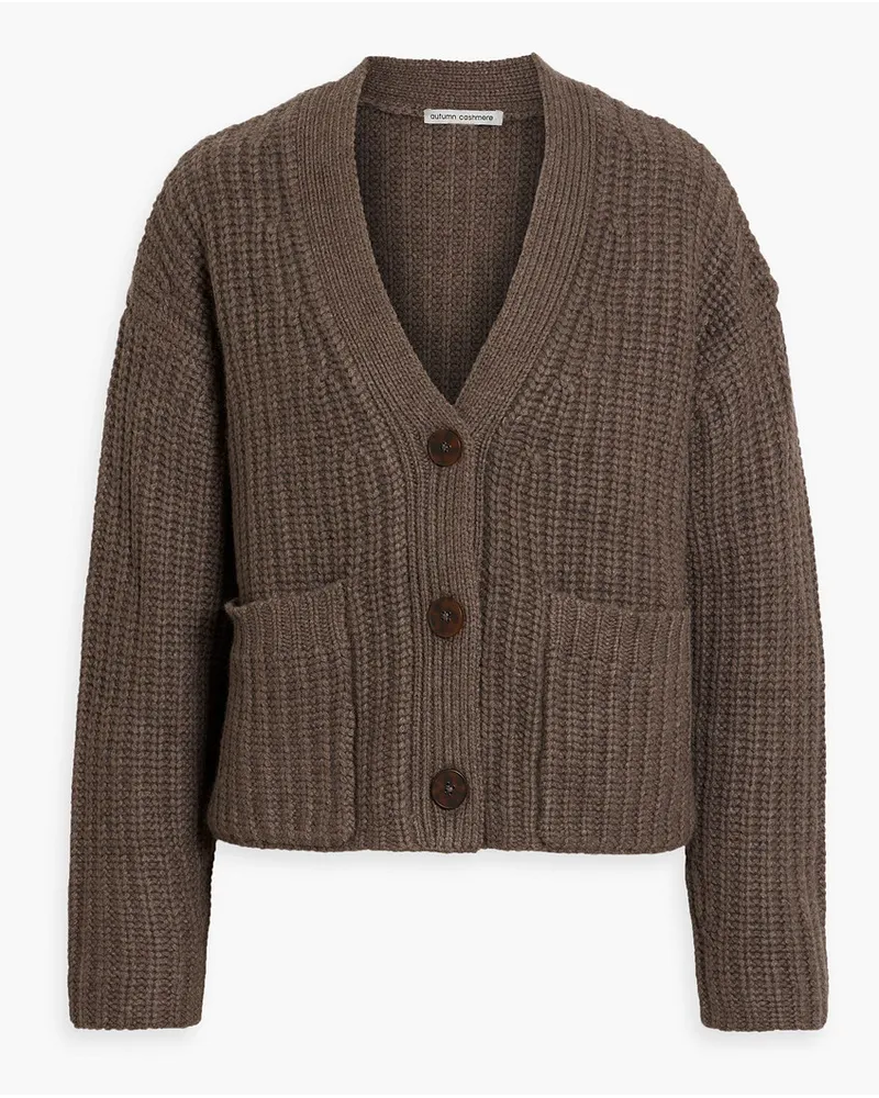 Autumn Cashmere Ribbed-knit cardigan - Neutral Neutral