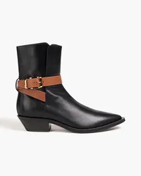 TOD'S Buckled leather ankle boots - Black Black