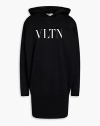 Valentino Garavani VLTN logo-print French cotton-blend terry hoodie - Black Black