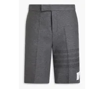 Striped cotton-twill shorts - Gray