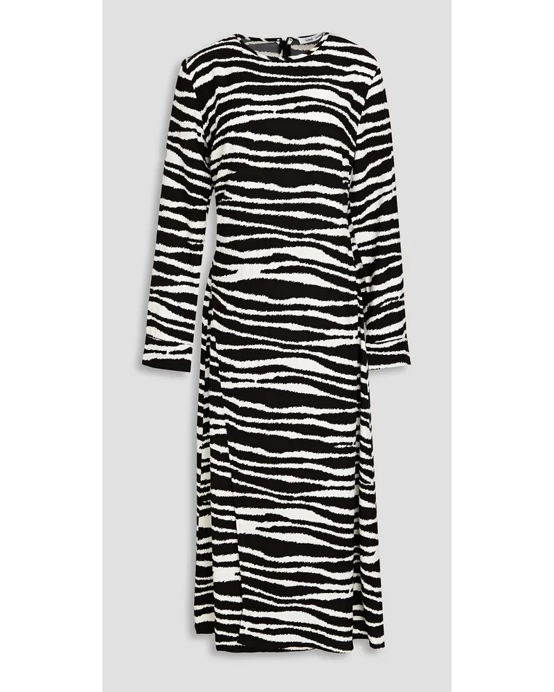 Samsøe & Samsøe Wrap-effect zebra-print cady midi dress - White White