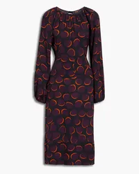 Marni Printed crepe midi dress - Black Black