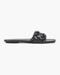 Stuart Weitzman Braida braided leather slides - Black Black