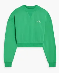 The Upside Sundance Dominique embroidered French cotton-terry sweatshirt - Green Green