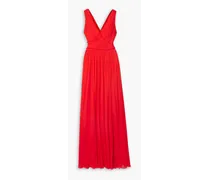 Gathered stretch-jersey gown - Red