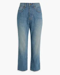 Veronica Beard Blake faded high-rise straight-leg jeans - Blue Blue