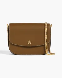 Tory Burch Appliquéd pebbled-leather shoulder bag - Green Green