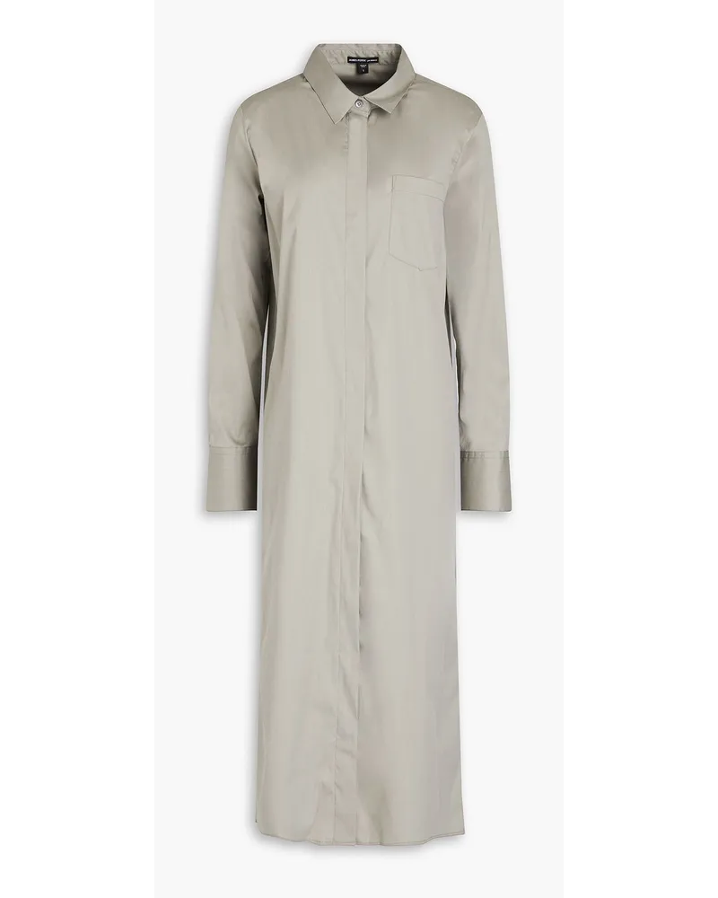 James Perse Cotton-blend poplin midi shirt dress - Neutral Neutral