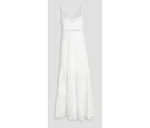Gomera tiered broderie anglaise cotton-blend maxi dress - White