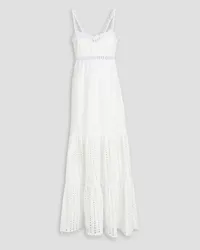 Charo Ruiz Gomera tiered broderie anglaise cotton-blend maxi dress - White White