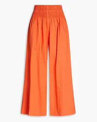 Vince Shirred cotton culottes - Orange Orange