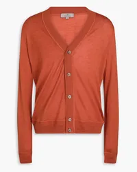 Canali Cashmere and silk-blend cardigan - Red Red