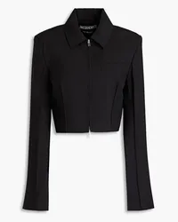 Jacquemus Cropped wool-crepe jacket - Black Black