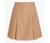 Pleated woven mini skirt - Neutral
