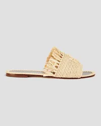 Tory Burch Eleanor raffia slides - White White