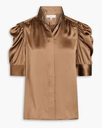 Frame Denim Gillian silk-satin shirt - Brown Brown