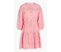 Cherry Blossom broderie anglaise cotton mini dress - Pink