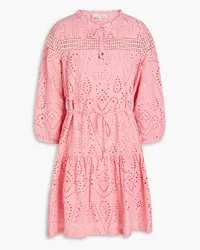 Heidi Klein Cherry Blossom broderie anglaise cotton mini dress - Pink Pink