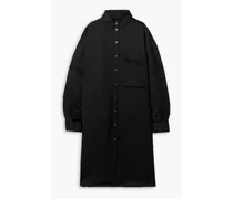 Linen-blend satin shirt dress - Black