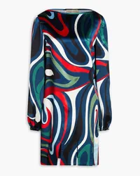 Emilio Pucci Printed satin mini dress - Blue Blue