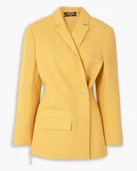 Jacquemus Linen-blend blazer - Yellow Yellow