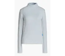 Mohair-blend turtleneck sweater - Blue